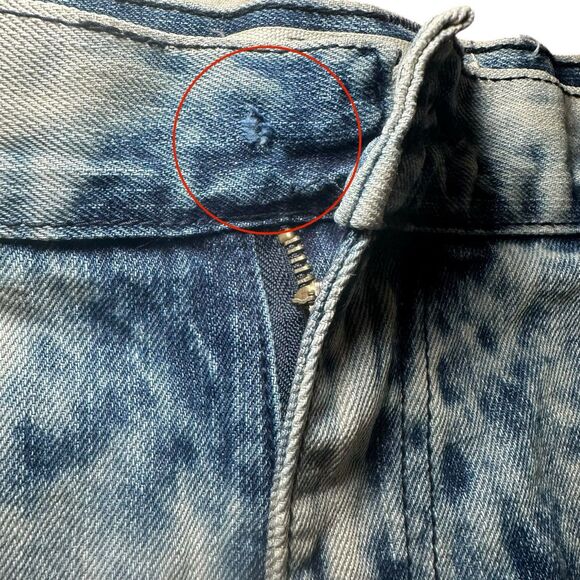 Blue Cult Distressed Jean Faded Shorts Men's Size 46 Acid Wash Ribbing Hiphop - Picture 5 of 7